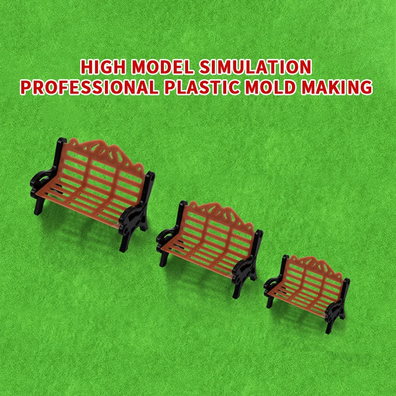 5 Stuks Miniatuur Parkbank 1:75/100/150 Schaalmodel Stoelen Plastic Speelgoed Voor Diy Zand Tafel/poppenhuis Tuin Decor Craft Ornament