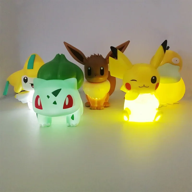 Pokemon Anime Figure Night Light Doll Kids Toy Pikachu Models Cartoon Night Light Blow Air To Change The Brightness Of The Light