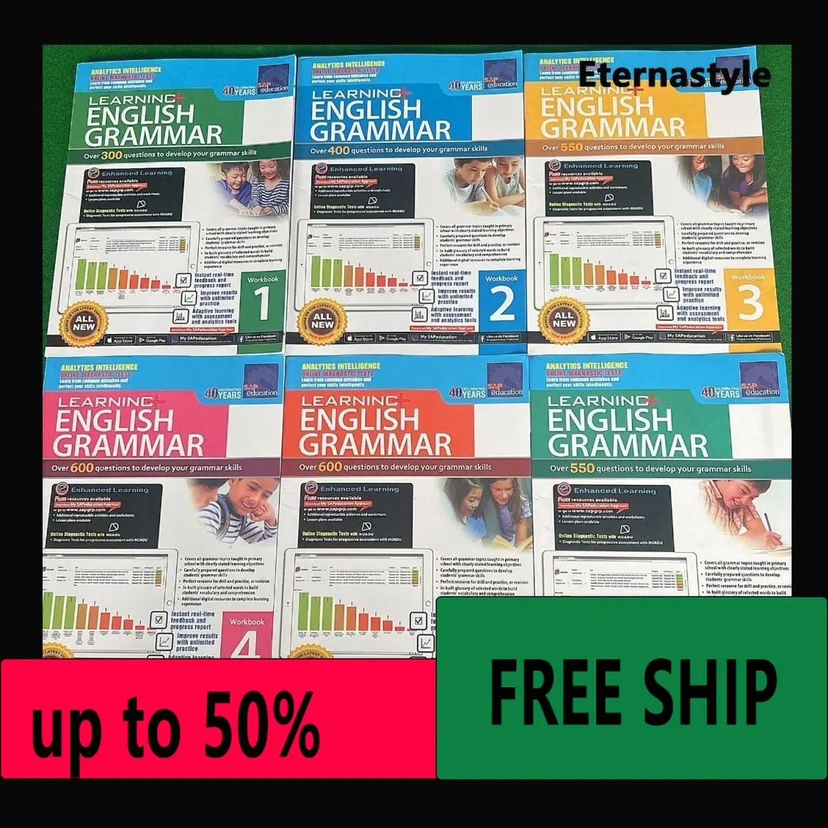 Hot A4-sized 80g color SAP Learning Grammar Singapore Grammar 1-6