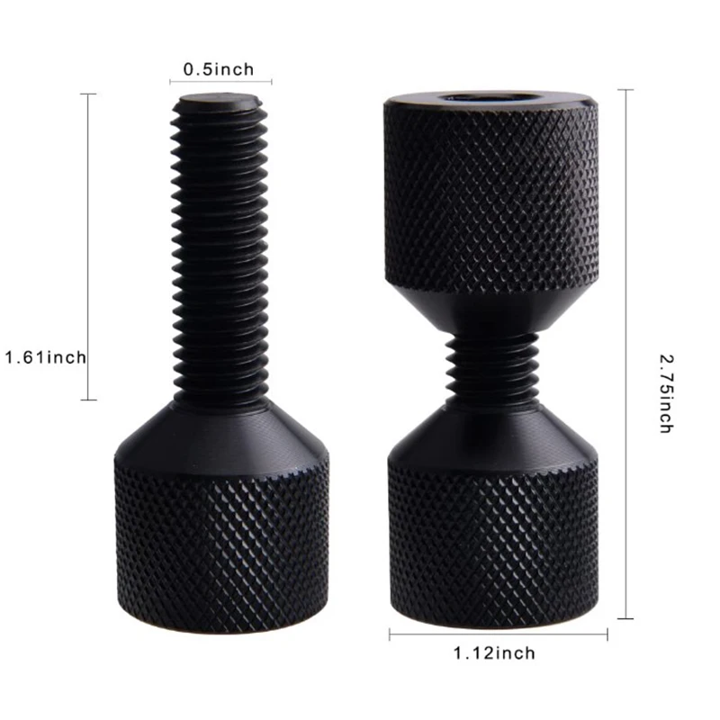 2PCS 1-1/8 Flange Alignment Pin Set 6061 Aluminum Lightweight 2 Hole Pins with Knurled Handle Black Finish