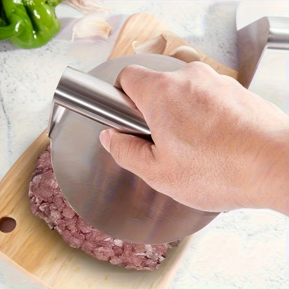Burger Patty Press Stainless Steel Burger Patty Press Heavy Duty Non Stick Maker Teppanyaki BBQ Grilling Outdoor Supply Tool Set view 3