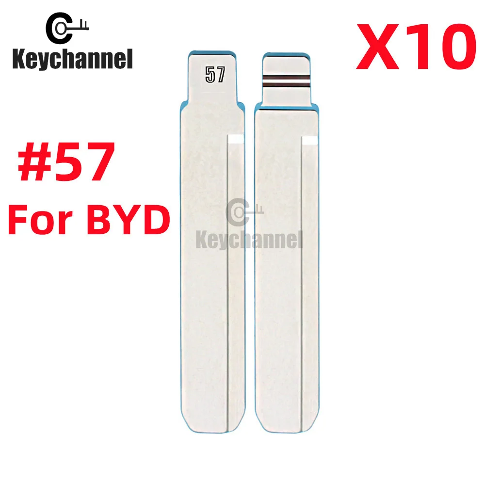 10Pcs/Lot #57 KD Key Blade For KD VVDI JMD Remote For BYD Flip Remote Blade  (Left Slot)Replacement Locksmith Tool No.57 Blade