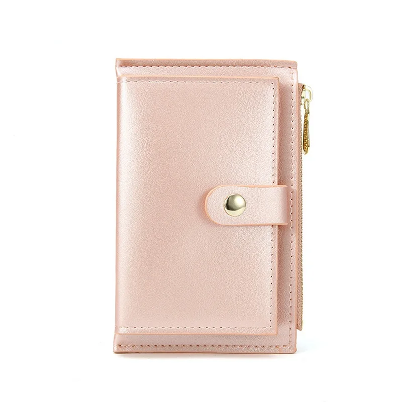 Korean Version Wallet Short Women Wallets Zipper Purse Fashion  Wallets Trendy Coin Purse Card Holder Leather Pearly Purse 2024