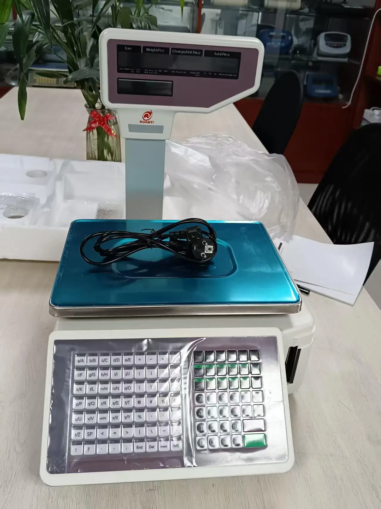 Multilingual Commercial Digital Electronic Weighing Meat Scale with Label Printer  Barcode Label Printing  Scale