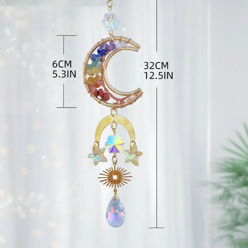 Natural Crystal Rainbow Sun Catchers Drops Crystal Ball Sun/Moon/Star Crystal Car Hanger Handmade Durable