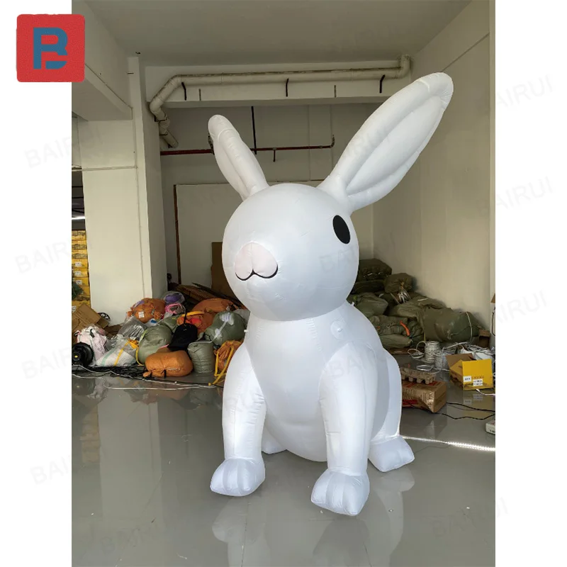 Conejos inflables, modelos de aire a base de animales con sopladores, accesorios de decoración cuadrados para exteriores y centros comerciales