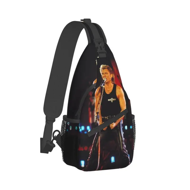 Zanger Johnny Halliday Frankrijk Sling Crossbody Borst Zak Mannen Casual Franse Rock Muziek Schouder Rugzak Voor Wandelen