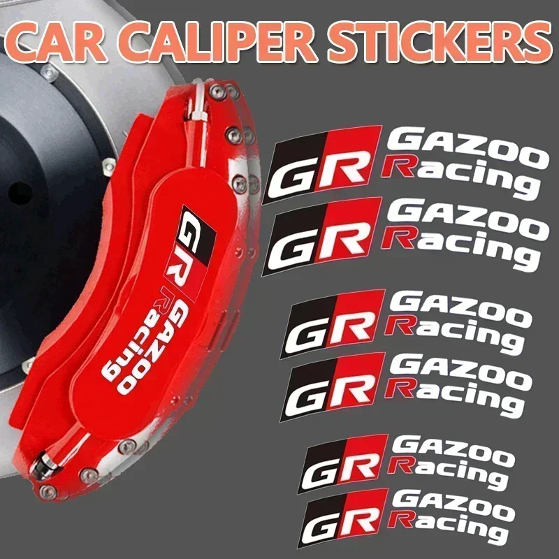 Car Brake Caliper Sticker Heat Resistant Decals for GR GAZOO Racing Logo Auris Pruis C-HR Corolla  CAMRY AYGO Prius For Toyota - view 3