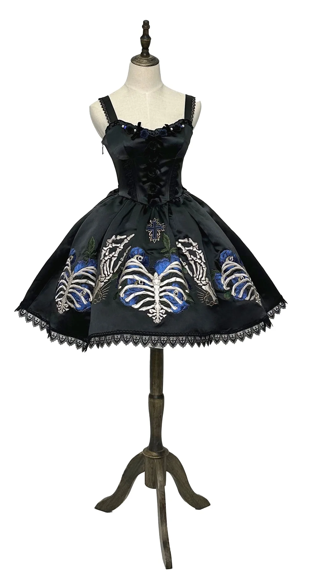 Skeleton Fish Bone JSK SK Embroidered Beaded Lolita Dress by LeMiroir -  AliExpress
