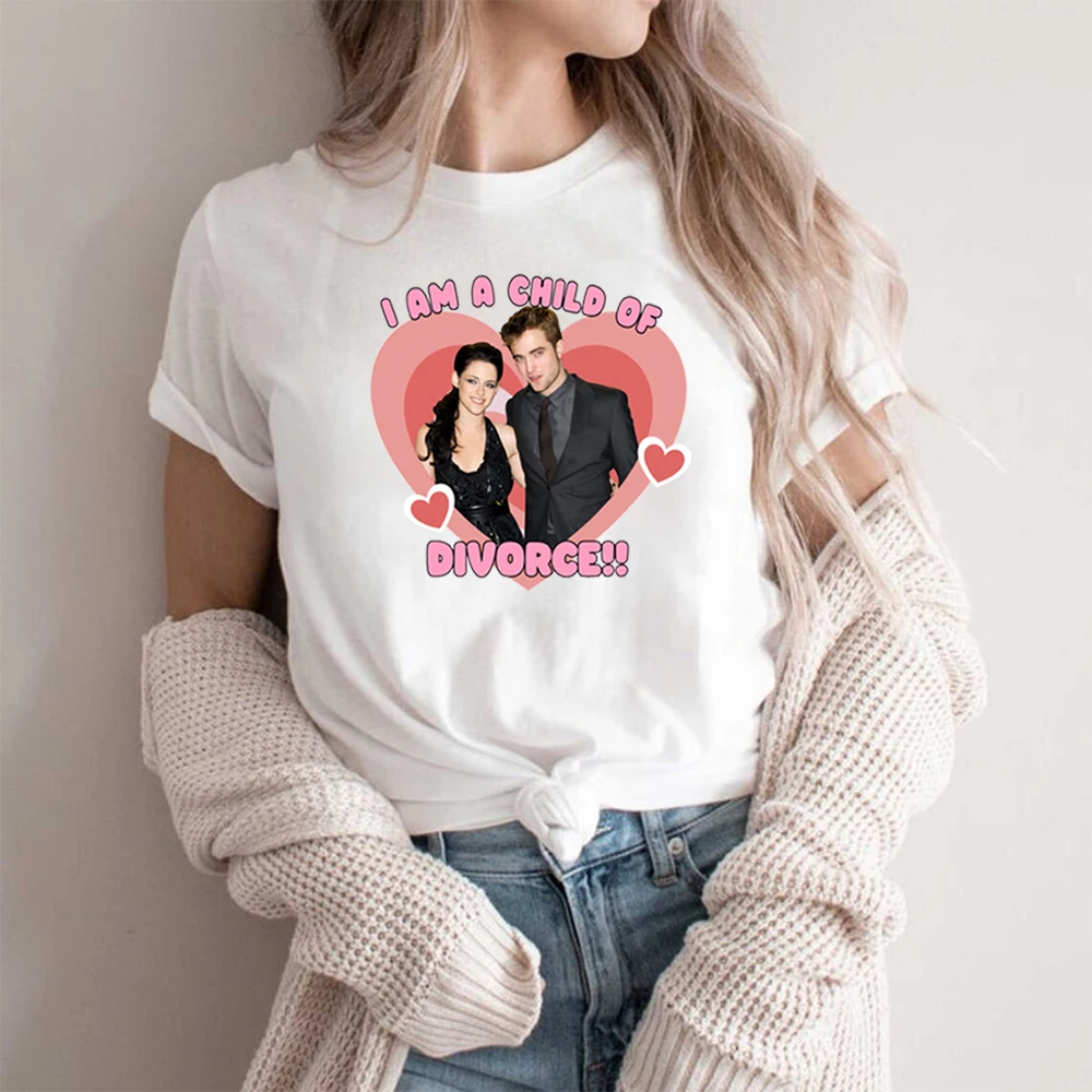 

2025 Twilight T-shirt Bella and Edward Shirt Kristen Stewart Robert Pattinson Graphic Tee Y2k Twilight Saga Merch Harajuku Tops