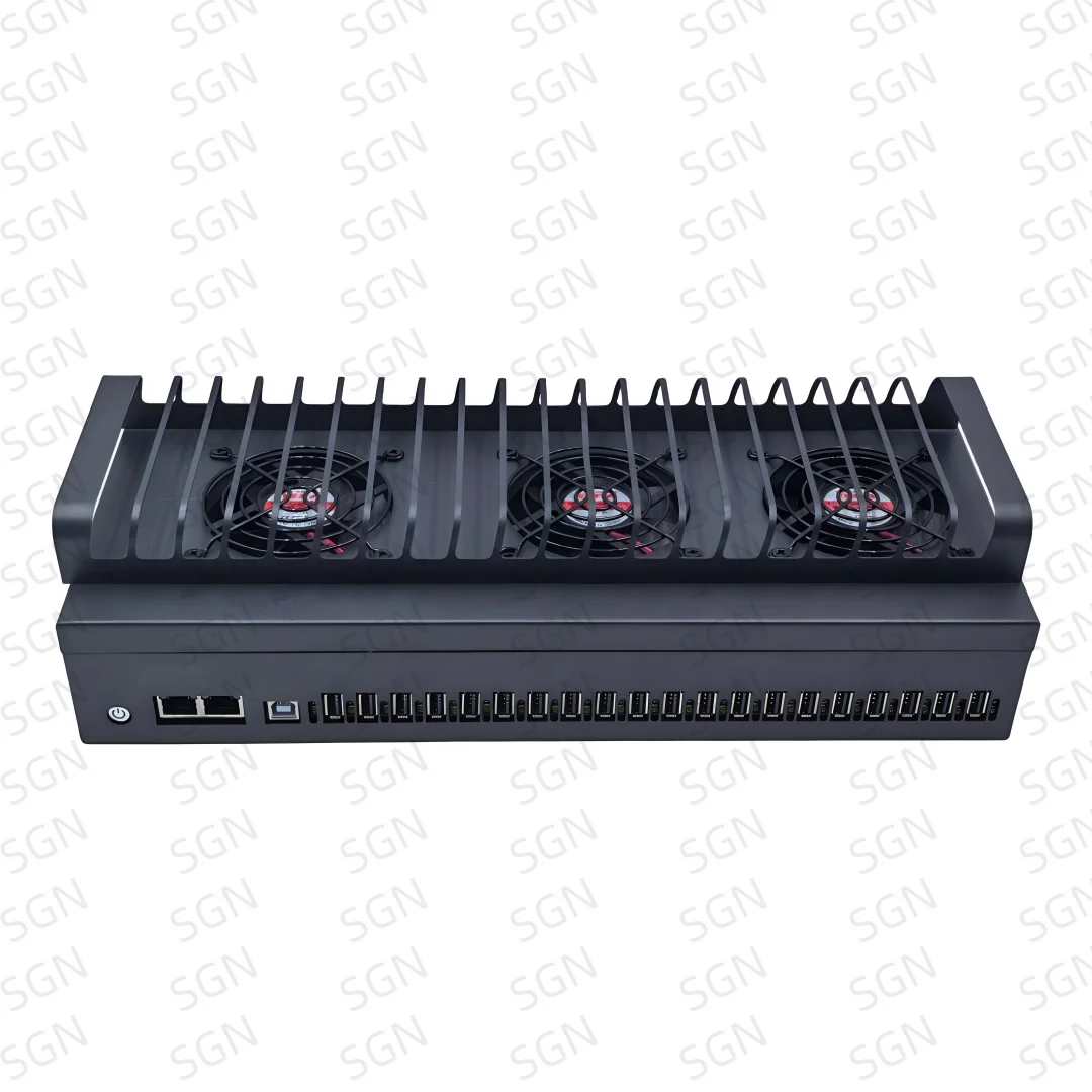 20 Ports Box Phone Farm USB Hub Android Motherboard Control Box OTG Batch Synchronization Control Unified Management Smartphones