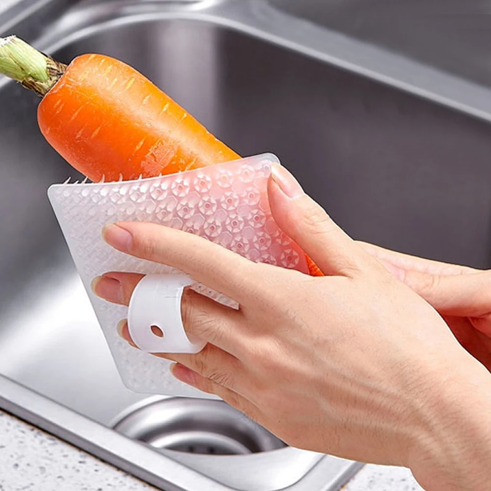 1Pc Kitchen Cleaning Tools Silicone Dish Scrubber Crevice Brush Household Fruit and Vegetable Clean Brush Cleaning Accessories