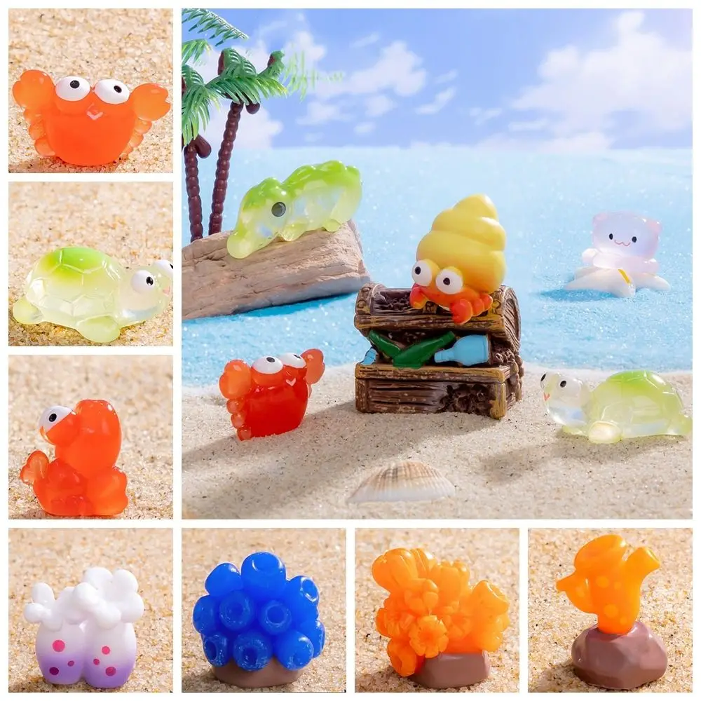 Cute Marine Animals Fish Ornaments Mini Resin Crafts Garden Decorations Coral Fish DIY Miniatures Animals Figurines Outdoor