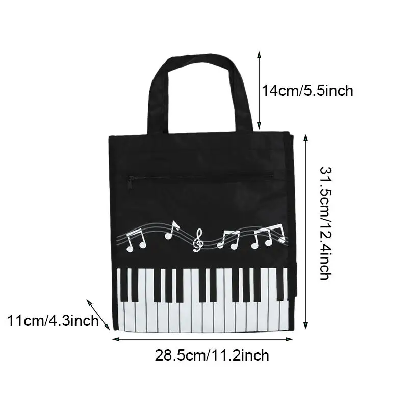 1PC Gift Durable Piano Keys Handbag Colorful Creative Grocery Storage Bag Sturdy Single Shoulder Shopping Bag Music Lovers