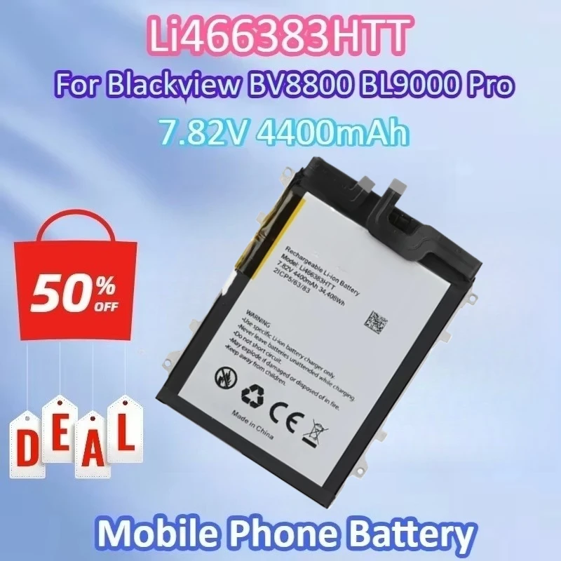 

New Li466383HTT 7.82V 4400mAh Battery for Blackview BV8800 BL9000 Pro 2ICP5/63183 Mobile Phone Batteries