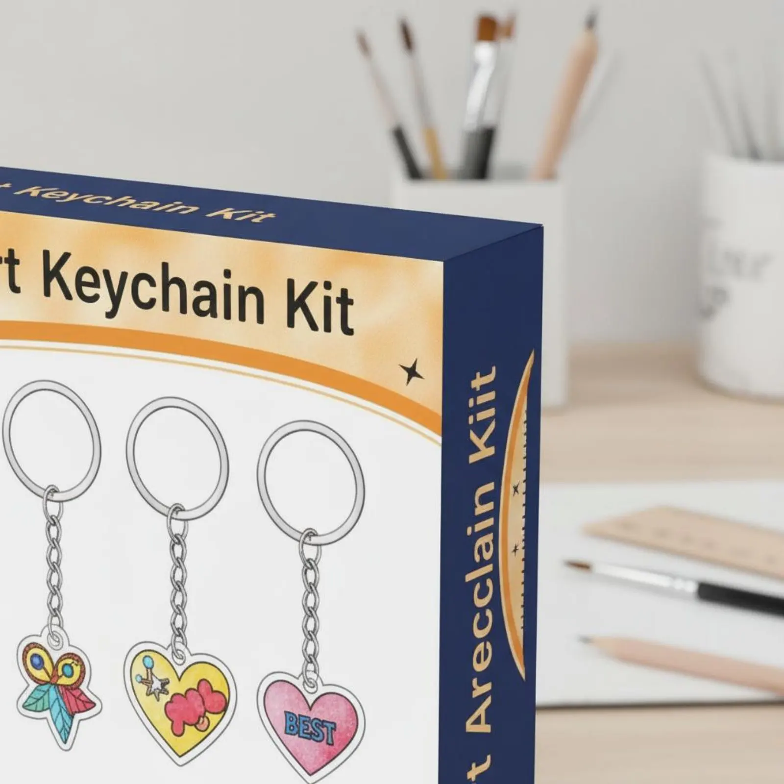 87 Pieces Shrink Paper Keychain Kit Allall-Inclusive Set Shrink Plastic Sheet Kit DIY Keychain Craft Supplies Includes Markers view 6