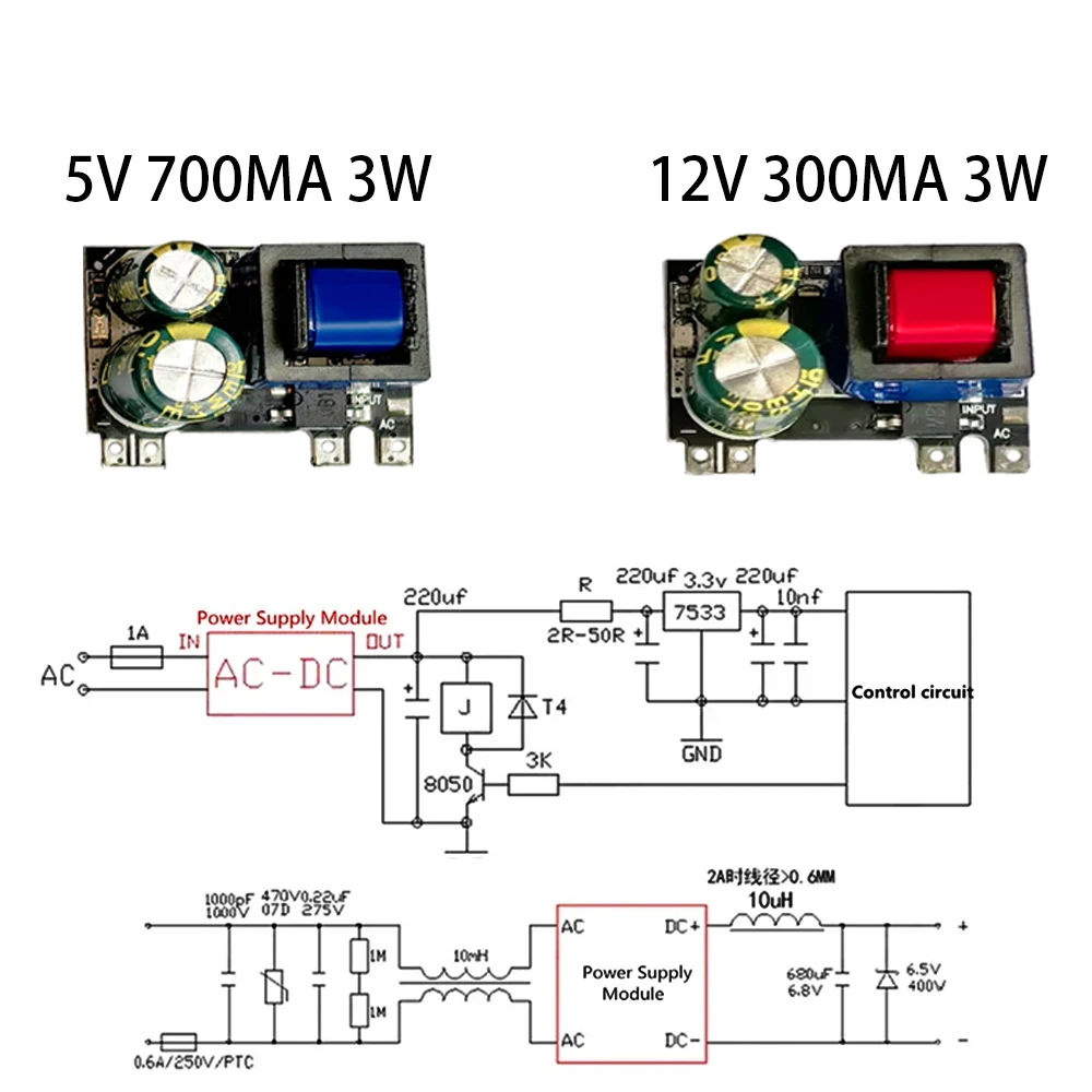 WGZX WAVGAT Mini AC-DC 110V 120V 220V 230V için 5V dönüştürücü devre kartı modül