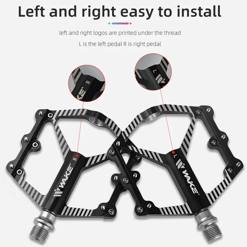 Wake Mountain Bike Pedal 3 Bearing Seal Ultralight Footboard Wide Area Bicycle Accessories Anti Slip for MTB Cycling Road Bike