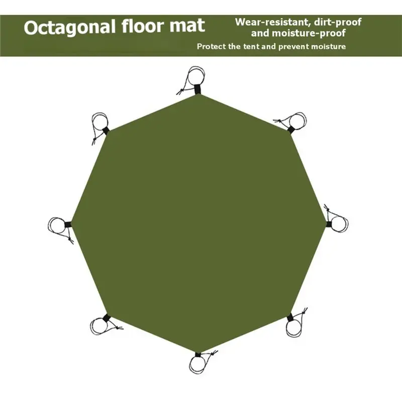 HOTB72A Octagonal Mat 4.1X4.1M Pyramid Hot Tent Ground Outdoor Multipurpose Picnic Tarp Sheet Tipi Tent Waterproof