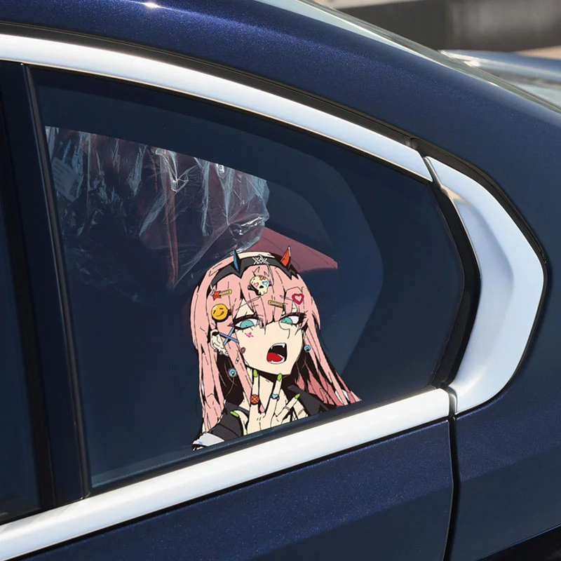 Anime secondary 02 cyberpunk creative car stickers waterproof sun screen stickers electric car motorbike decorative accessories