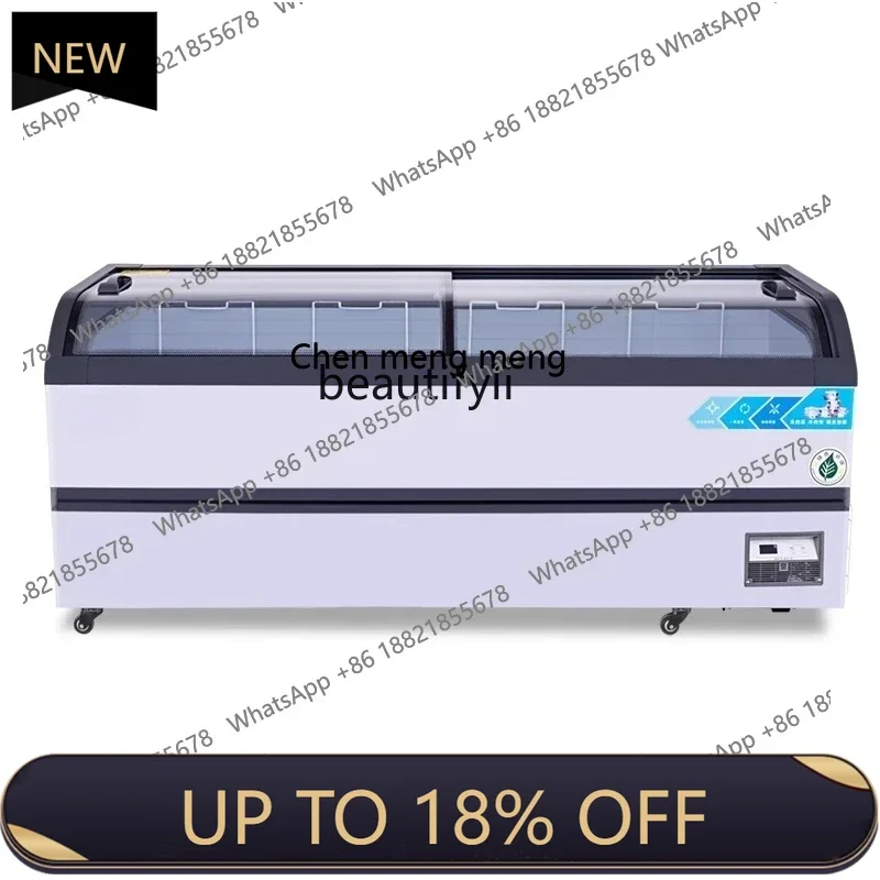 

FF A01 Commercial Display Cabinet Large Capacity Ice Cream Cabinet Curved Glass Door Combination Island Cabinet