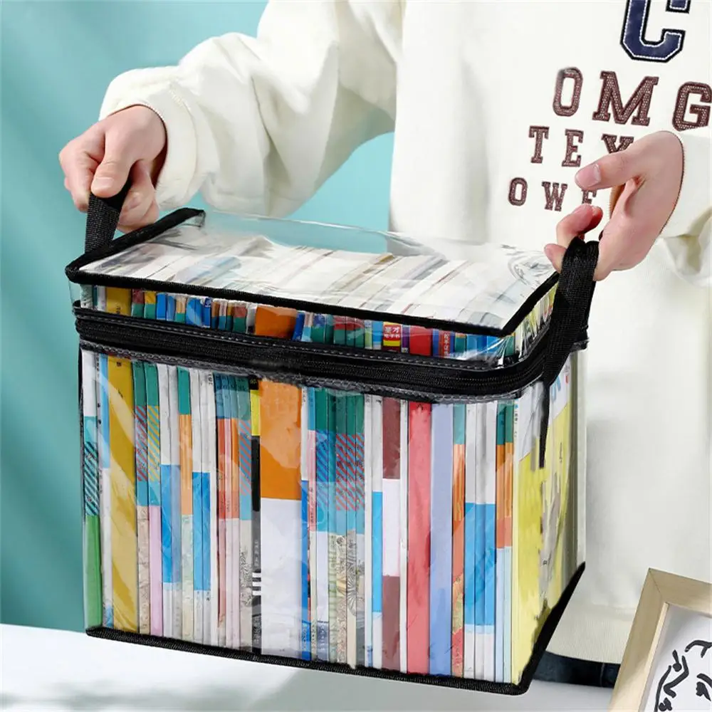 Robuste, transparente PVC-Aufbewahrungstasche mit Klappdeckel und sichtbarem Fenster, Organizer für Spielzeug, Bastelarbeiten, Bücher, Schulbedarf, Snacks