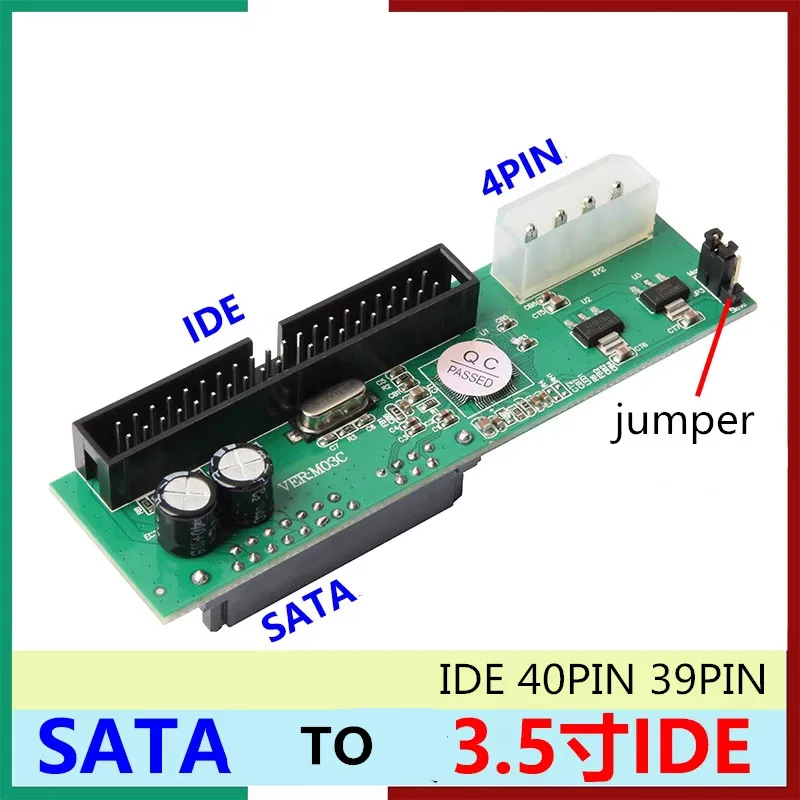 Adaptador de interfaz SATA a IDE, convertidor de conector Pata a Sata para disco duro de 22 Pines, 2,5 ", 3,5", Serial ATA a 40 Pines, HDD, CD, DVD-ROM