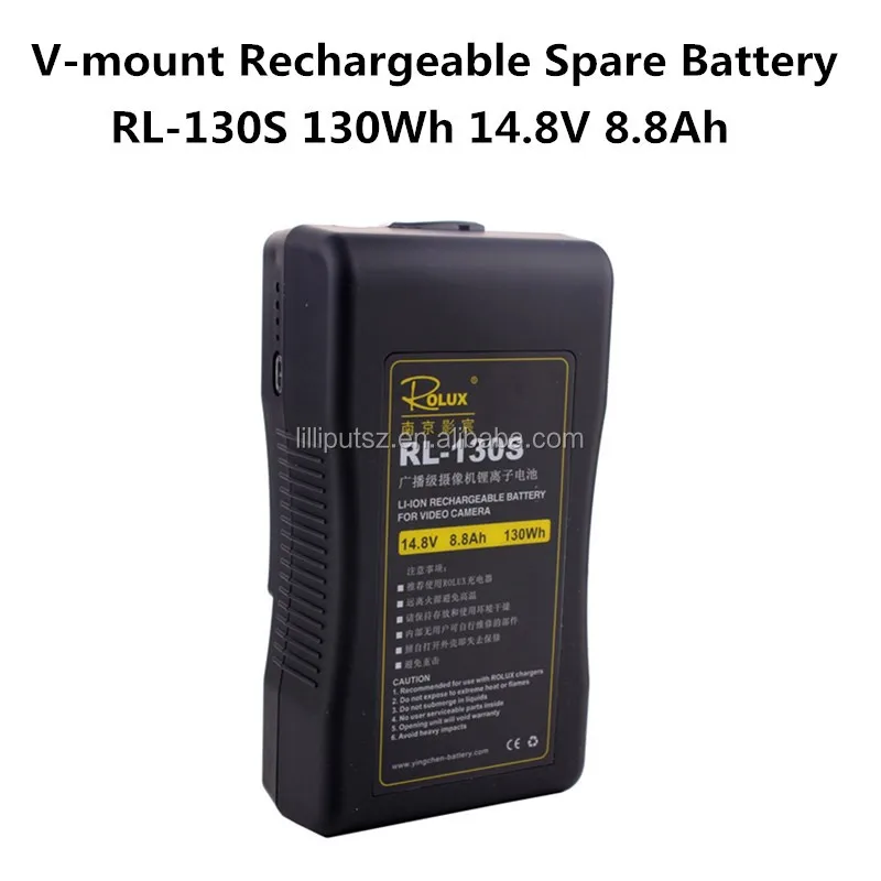 RL-130S 130Wh 14.8V 8.8Ah Li-ion V-mount V-Lock Rechargeable Spare Battery for DSLR Video Camera