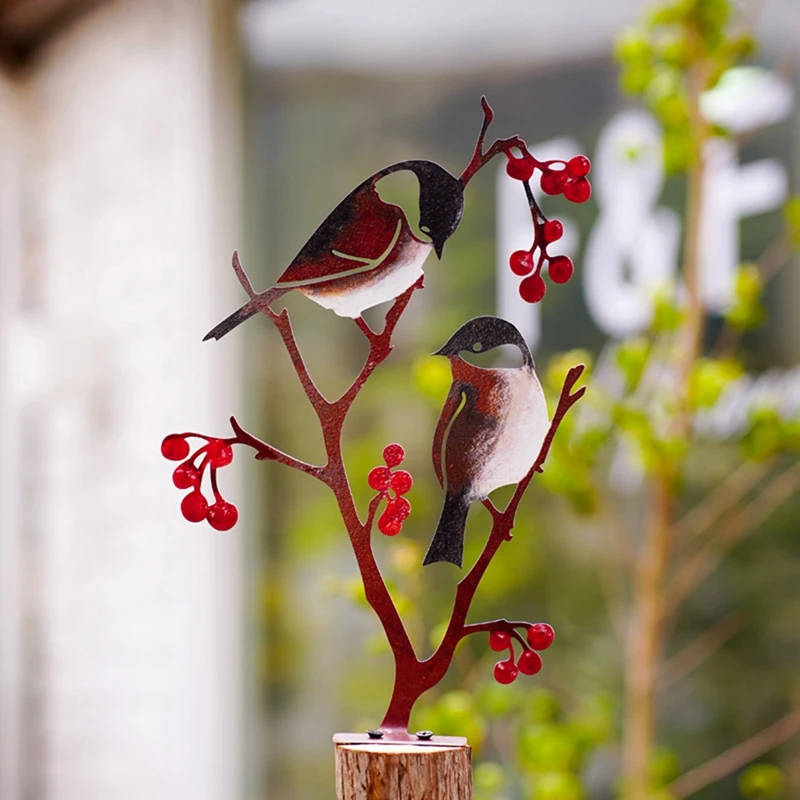 Yard Sign Stake Metal Bird Decorative Garden Stakes,Lawn Outdoor Decorations For Front Backyard, Birthday Gift For Mom