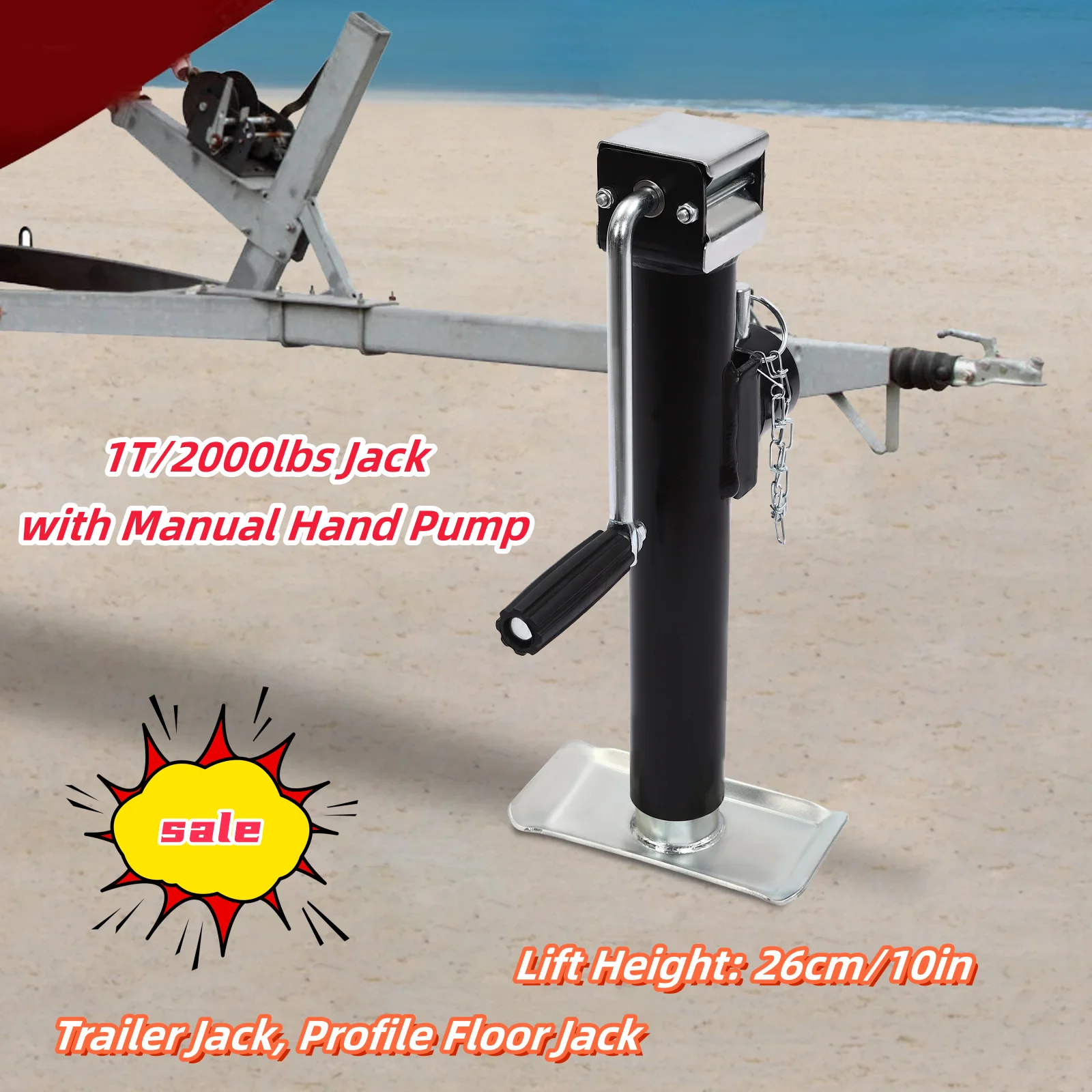 

1T/2000lbs Jack with Manual Hand Pump, Trailer Jack, Profile Floor Jack