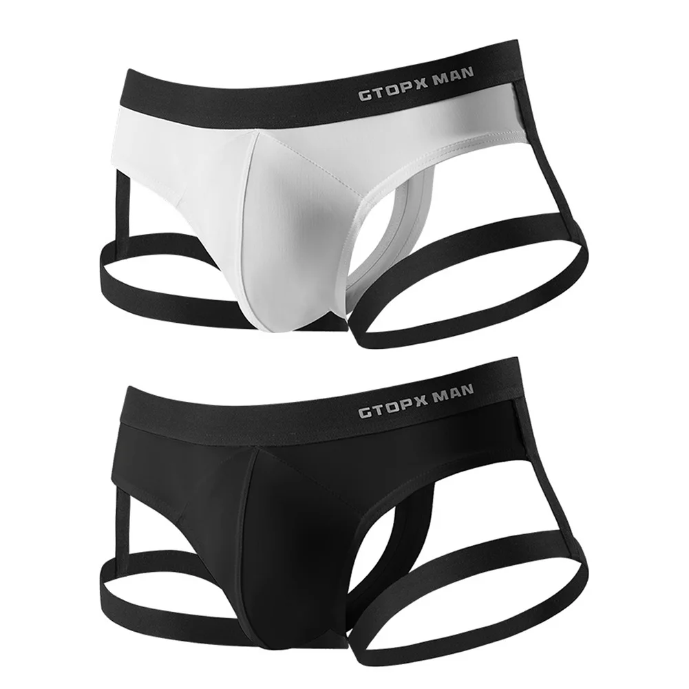 

Sexy Men's Jockstrap Breathable Panties Bulge Pouch Briefs Elastic Backless Thongs Briefs Nylon Men Underpants Underwear