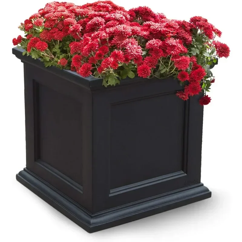 Fairfield 20x20 Square Planter, 20-Inch, Black Flower Pot  Pots for Plants  Planters for Indoor