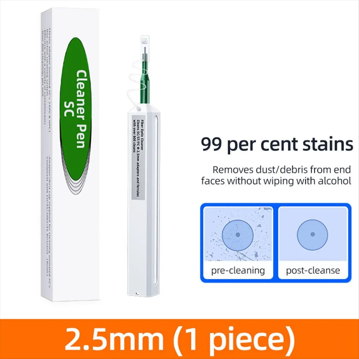 T1641C-2.5+1.25mm Fiber Optic Cleaning Pen Kit SC/FC/ LC/ One-Click Cleaning Fiber Cleaner Optical Fiber Connector Cleaner HOT