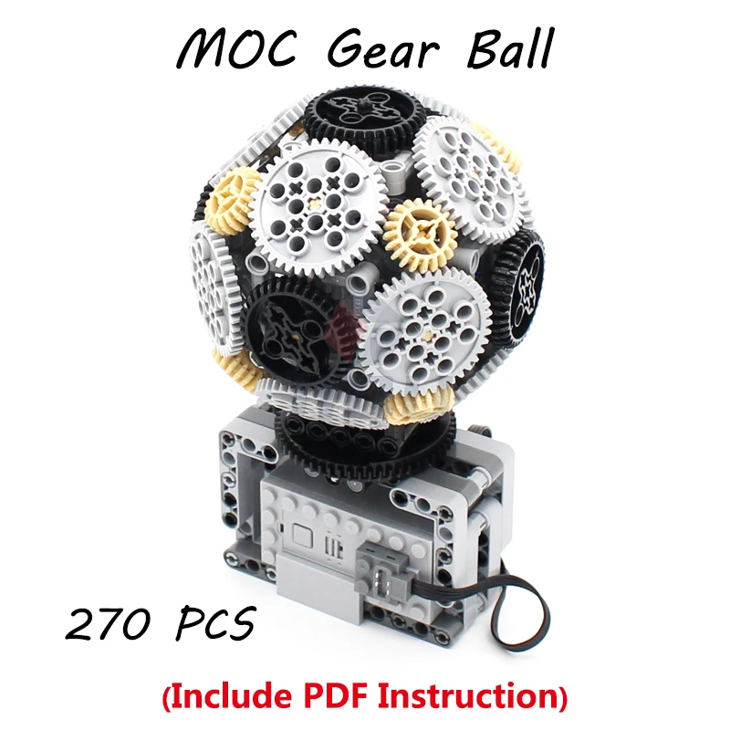 270 Pcs High-Tech MOC Gear Ball Model Building Blocks with Power Functions Kit Bricks Education Children Construction Toys Gifts