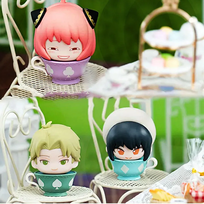 SPYFAMILY Afternoon Tea Time Mini Dolls Q Version Figures Model Twilight Anya Forger Yor Toy Anime Characters Ornaments Gifts