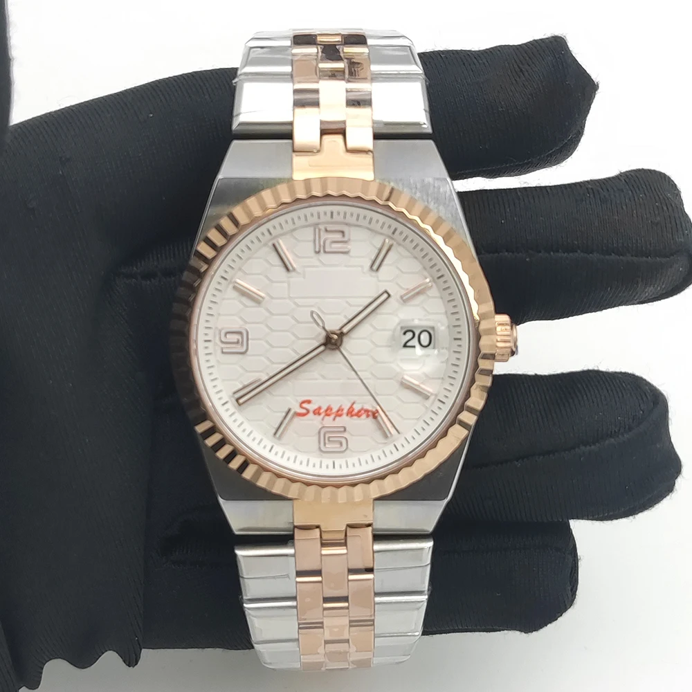 6 colours 40mm Luxury Movt Man Sport Clock Automatic Relogio Masculino Mechanical Wristwatch Sapphire Rose gold Men's Watch