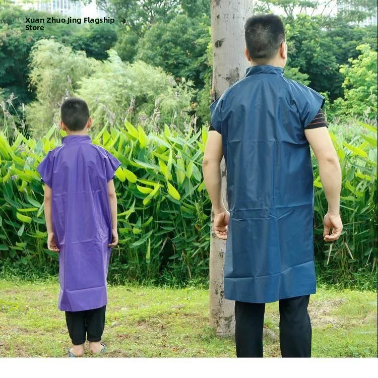 

Утолщенный дождевик из оксфорда, длинный, унисекс, без рукавов, без капюшона, для использования на ферме, жилет для взрослых, защитный рабочий жилет, подарок, дождевик для защиты от дождя