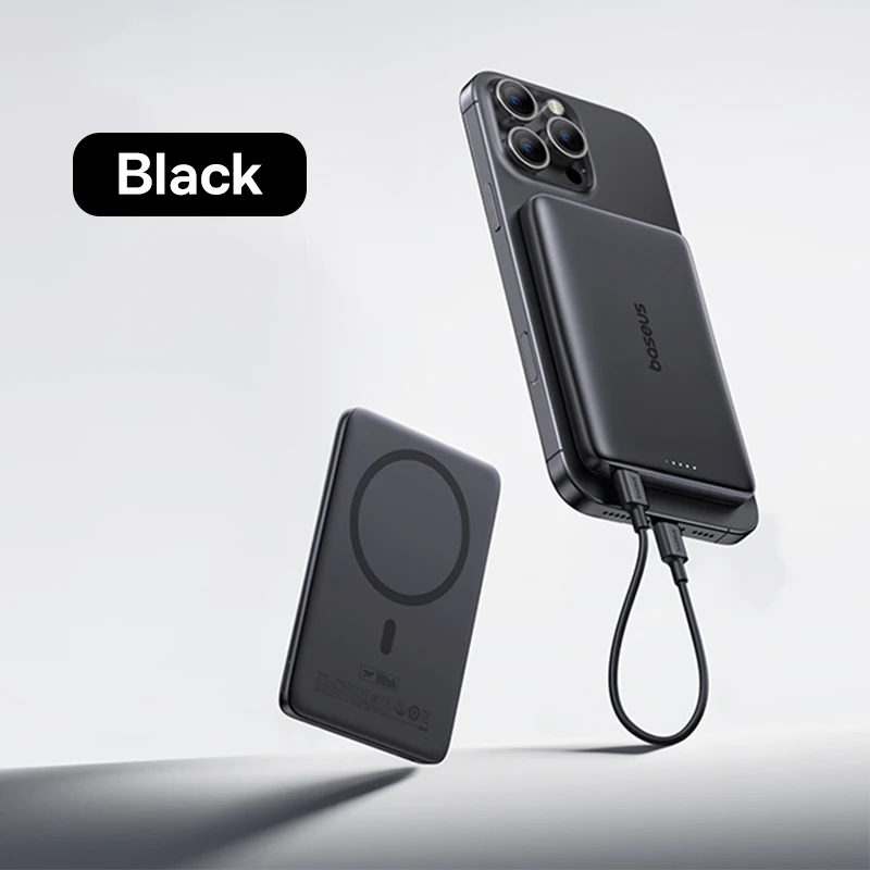 【CCC】Baseus 10000 mAh magnetische powerbank 15 W draadloze PD 27 W bedraad snel USB-C/iP-kabel opladen voor iPhone 17 Samsung Xiaomi