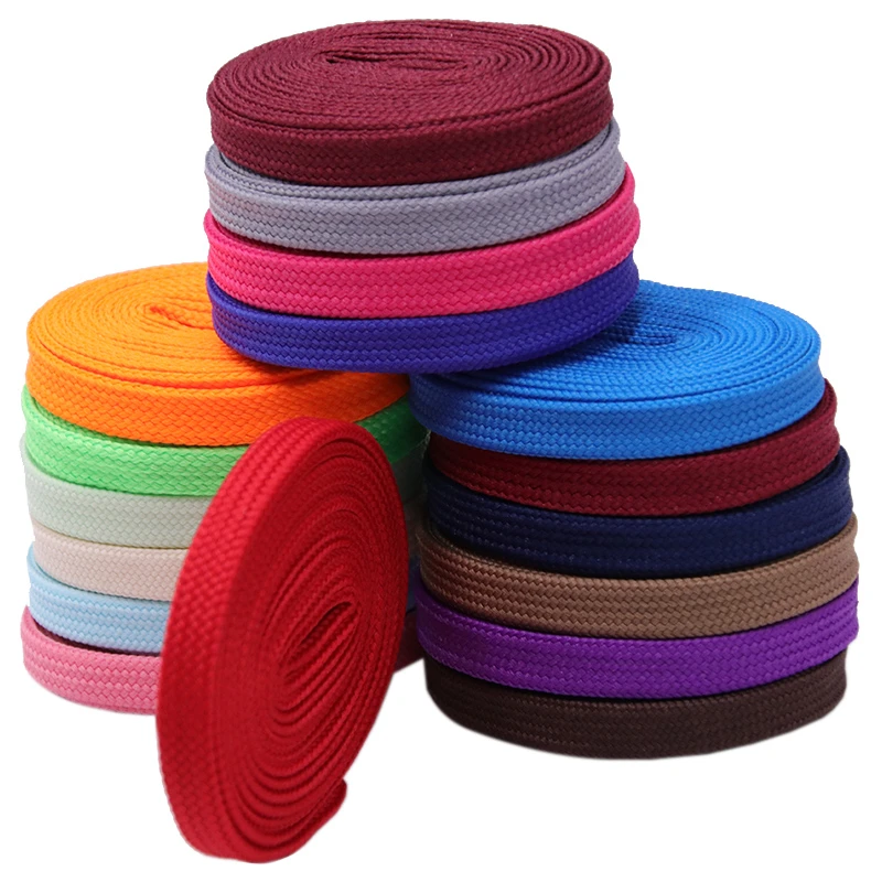 Weiou Laces Official 7MM Trendy Tape Double Layer Polyester String Men Women Air Sneaker Easy Wear Flat Shoe Cord Drop-Shipping