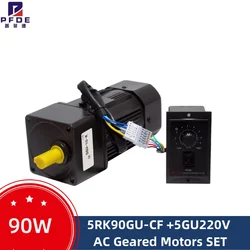 5RK90GU-CF 220V 90W AC Geared Motors Induction Small Machine 2.7/4.5/6.9/9/12.5/18/22/27/33/45/54/67/90/108/135/180/225/270/450r