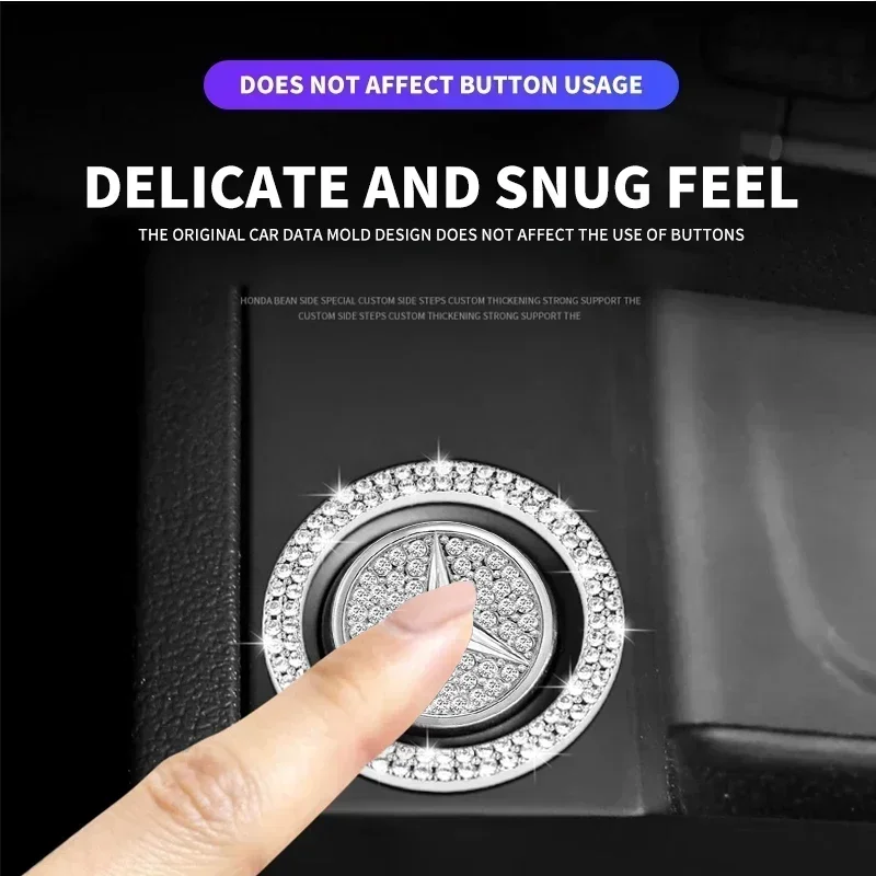 Car Key Start Button Decoration Ring Diamond Rhinestone Circle for Mercedes Benz W211 W204 W210 W203 CLA GLA Auto Accessories