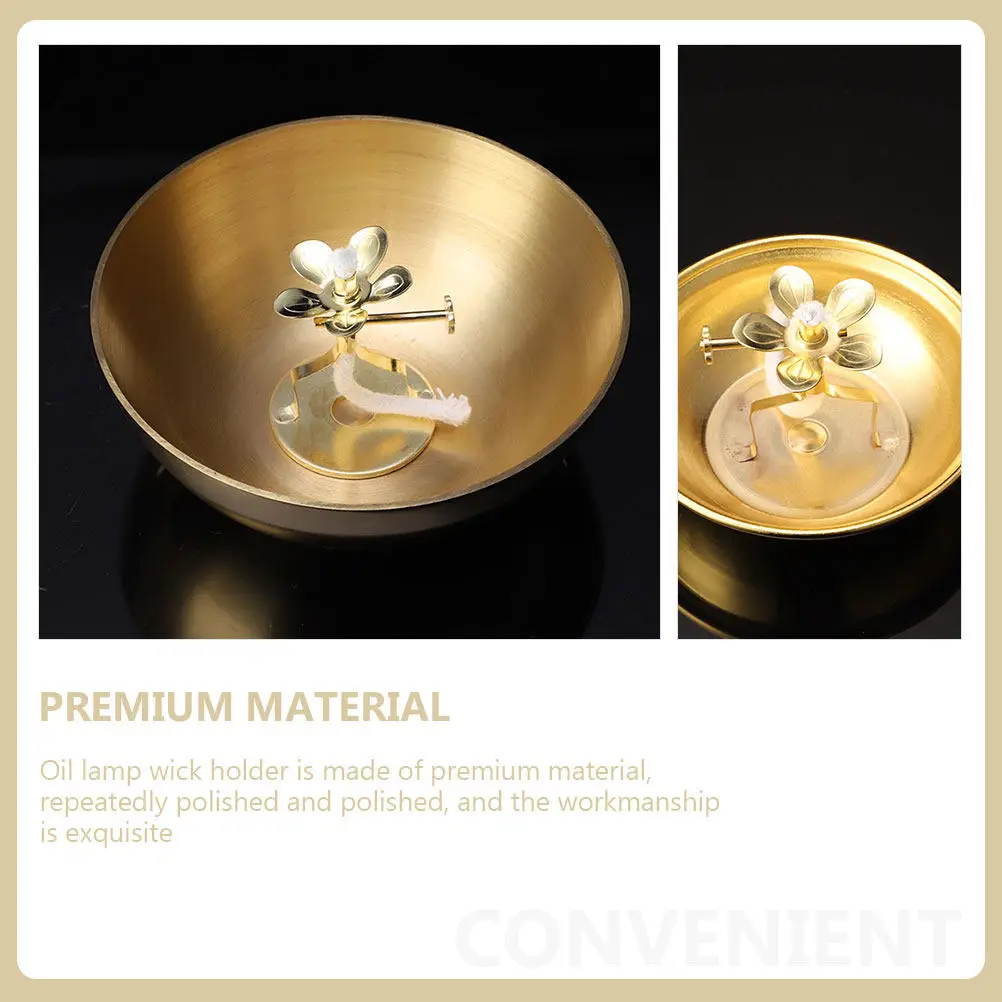 

2Pcs Windproof Lamp Wick Holder Premium Alloy Oil Lamp Wick Stand for Buddhist Altar Home Decoration Temple Pray Use
