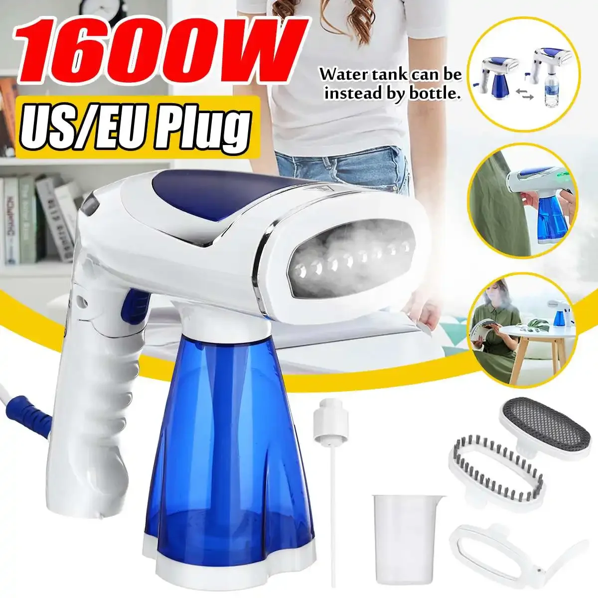 110V/220V Handheld Garment Steamer Brush Portable Steam Iron for Clothes Generator Ironing Steamer for Underwear Steam Iron1600W