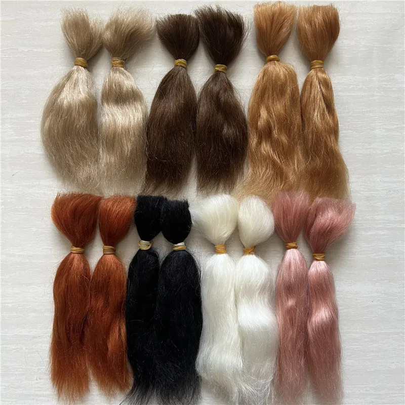 7 cores reborn bebê boneca puro mohair marrom escuro/dourado/branco/preto cores mão enraizada mohair para diy reborn boneca do bebê/bjd