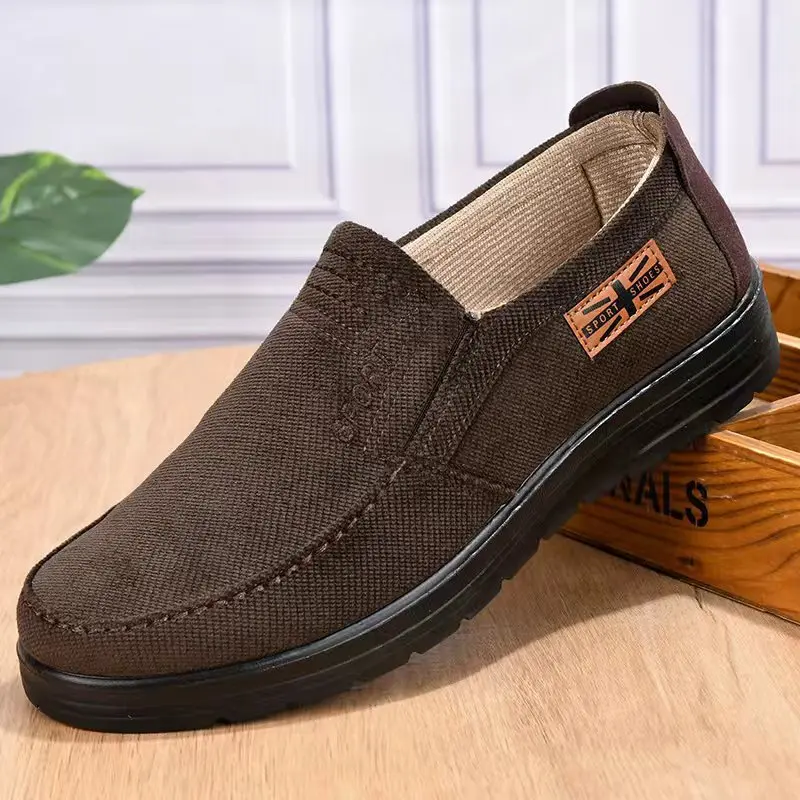 Old Beijing cloth shoes men breathable thick soles soft soles light non-slip large size casual men's loafers shoes C1161