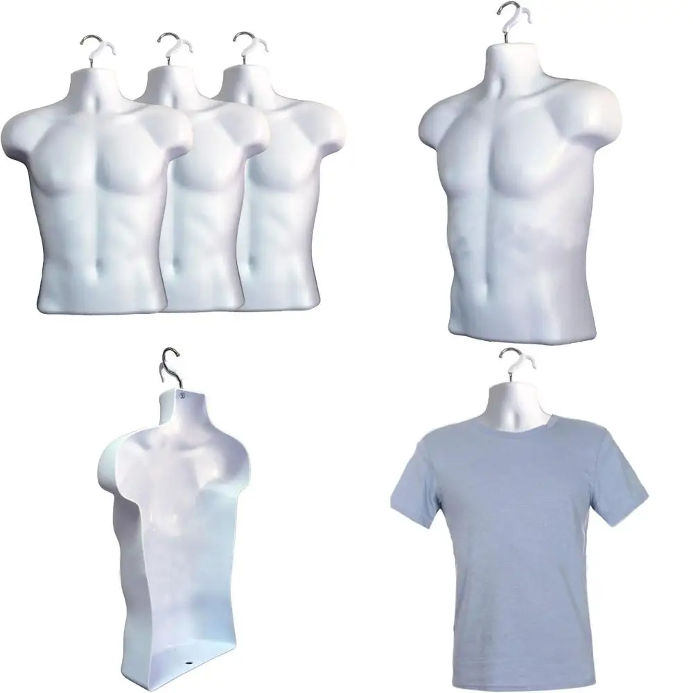 

Stackable Hollow Back Male Mannequin for T-Shirt Display, Countertop Use, and Craft Projects