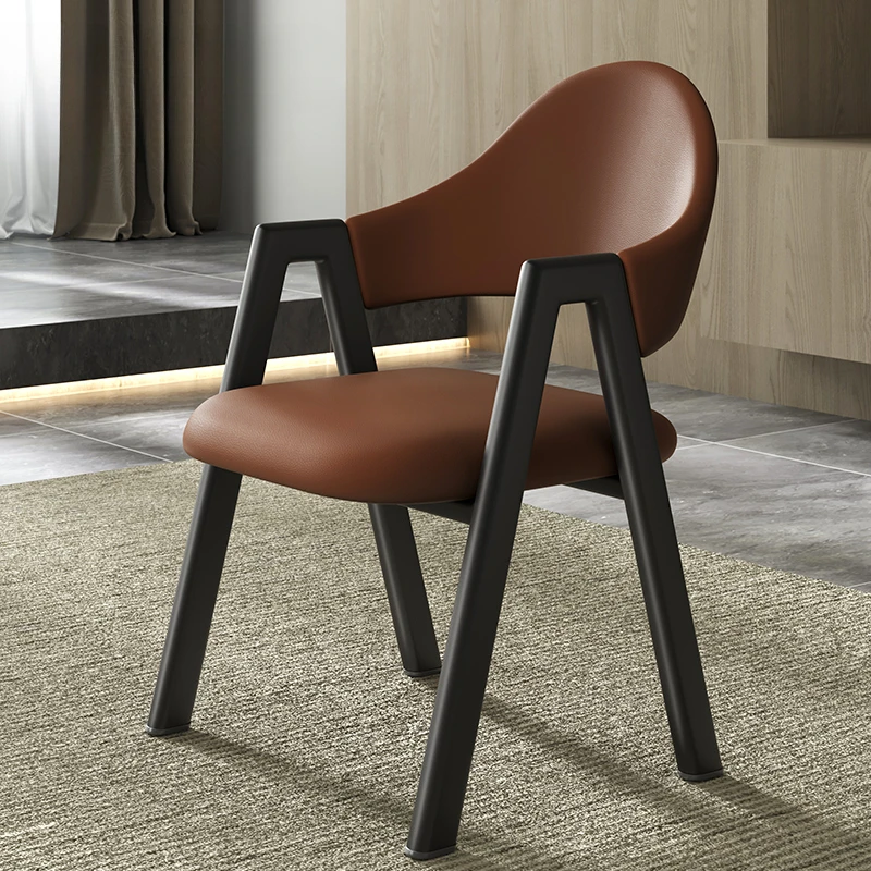 

Dining chair household luxury dining table chair wrought iron back stool modern minimalist dining room chair armchair