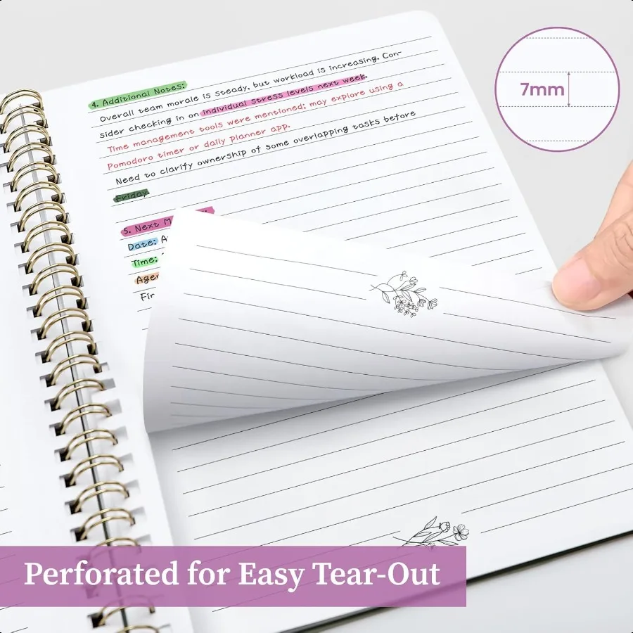 مجموعة جمالية مكونة من 3 دفاتر ملاحظات حلزونية للعمل مقاس A5 مجلة مبطنة بشكل جميل للنساء دفاتر يومية مسطرة للكلية P #4