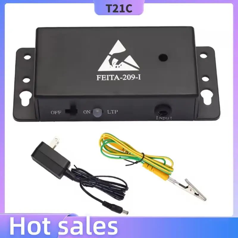 T21C Wrist Strap ESD Tester Anti-Static Alarm Grounding Work Status Monitor Instrument Anti-Static Wristband US Plug