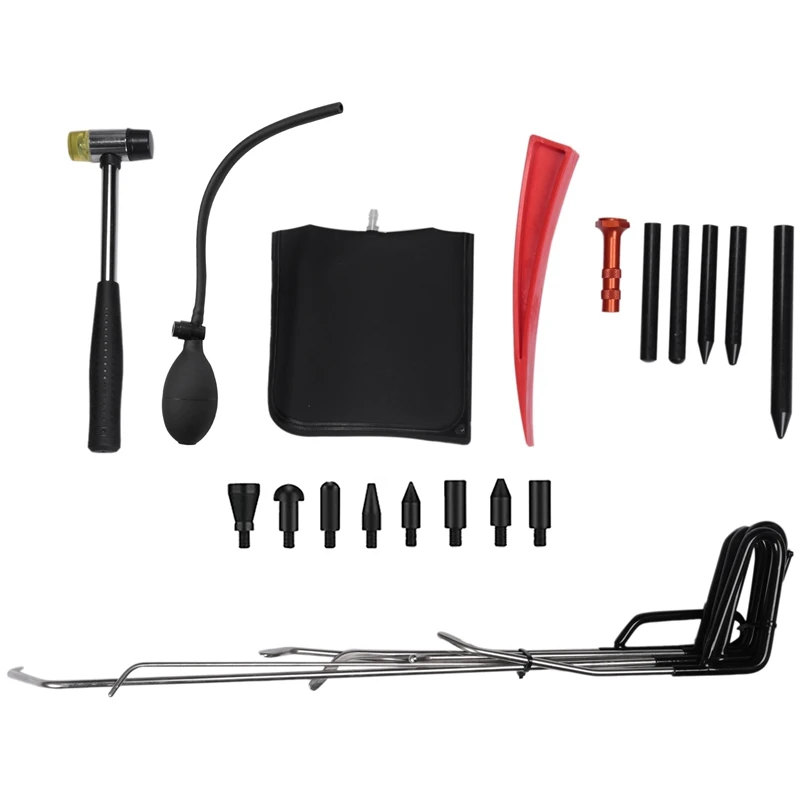 

23Pcs Automotive Paintless Dent Repair Removal Tools Puller Kits Hail Repair Tools Hooks Rods Wedge Pump Tap Down Pen